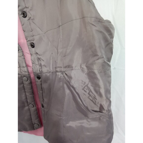 Pink‎ And Gray Womens Vest Medium Reversible snap - Picture 3 of 7